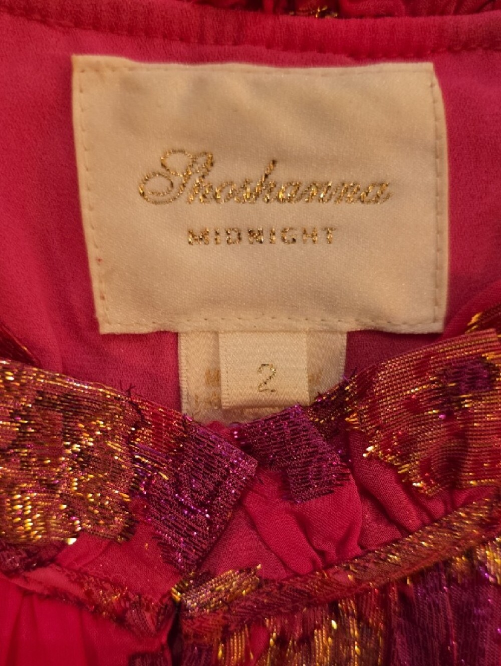 Shoshanna Fuchsia Floral Ruffle-Tier Maxi Dress - Picture 3 of 4